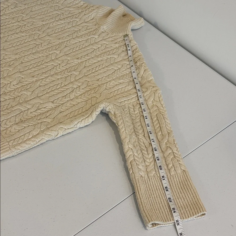 ZARA cable knit sweater When Harry Met Sally style ecru cream medium oversized - Picture 14 of 15